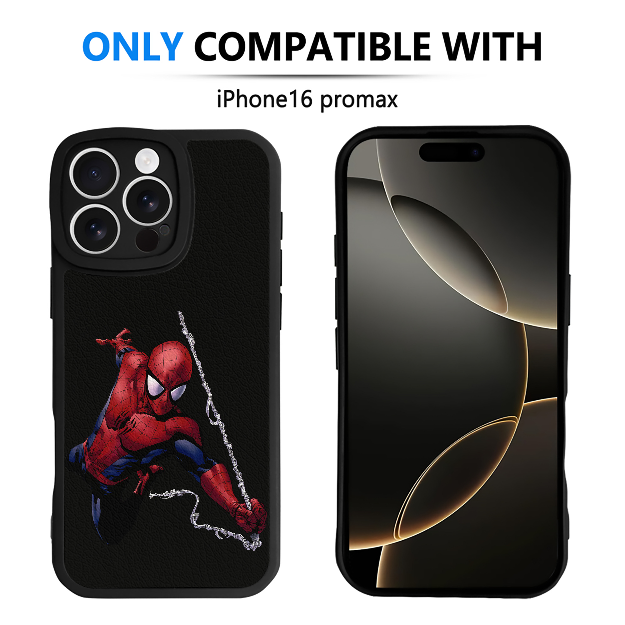 （画像用） Spider Man スパイダーマン 【iPhone 16シリーズ対応】シリコンスマホケース（レザー調） 材質：シリコン